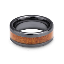 Load image into Gallery viewer, Ancient Kauri Classic Tungsten Ring - Gunmetal Brushed - Komo Kauri - Woodsman Jewelry