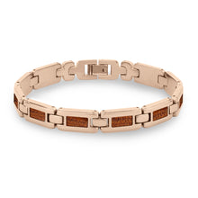 Load image into Gallery viewer, Ancient Kauri Men's Link Bracelet - Rose Gold - Komo Kauri - Woodsman Jewelry