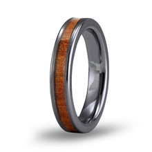 Load image into Gallery viewer, Ancient Kauri Thin Tungsten Ring - Gunmetal Brushed - Komo Kauri - Woodsman Jewelry