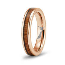 Load image into Gallery viewer, Ancient Kauri Thin Tungsten Ring - Rose Gold - Komo Kauri - Woodsman Jewelry