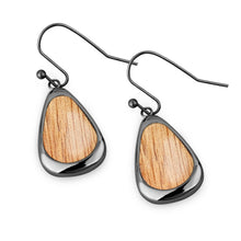 Load image into Gallery viewer, Gum Burl Drop Earrings - Gunmetal - Tyalla - Woodsman Jewelry
