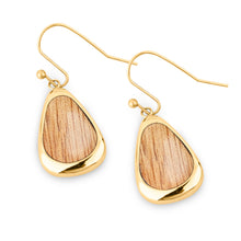 Load image into Gallery viewer, Gum Burl Drop Earrings - Yellow Gold - Tyalla - Woodsman Jewelry