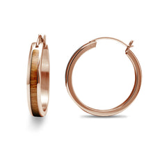 Load image into Gallery viewer, Gum Burl Hoop Earrings - Rose Gold - Tyalla - Woodsman Jewelry