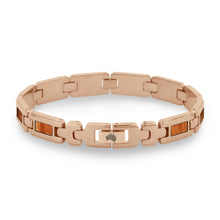 Load image into Gallery viewer, Gum Burl Men's Link Bracelet - Rose Gold - Tyalla - Woodsman Jewelry