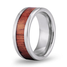 Load image into Gallery viewer, Hawaiian Koa Wood Tungsten Ring - Classic - Komo Koa - Woodsman Jewelry