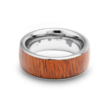 Load image into Gallery viewer, Hawaiian Koa Wood Wide Tungsten Ring - Komo Koa - Woodsman Jewelry