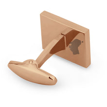 Load image into Gallery viewer, Jarrah Wood Rectangular Cufflinks - Rose Gold - Tyalla - Woodsman Jewelry