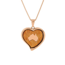 Load image into Gallery viewer, Gum Burl Heart Necklace - Rose Gold - Tyalla - Woodsman Jewelry
