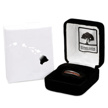 Load image into Gallery viewer, Hawaiian Koa Wood Thin Tungsten Ring - Gunmetal Brushed - Komo Koa - Woodsman Jewelry
