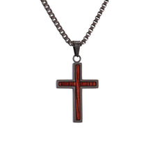 Load image into Gallery viewer, Jarrah Cross Necklace - Gunmetal - Tyalla - Woodsman Jewelry
