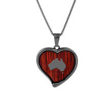 Load image into Gallery viewer, Jarrah Heart Necklace - Gunmetal - Tyalla - Woodsman Jewelry
