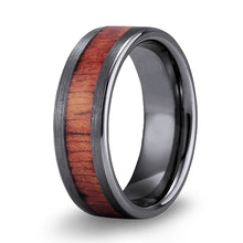 Load image into Gallery viewer, Redwood Classic Tungsten Ring - Gunmetal Brushed - Sequoia - Woodsman Jewelry
