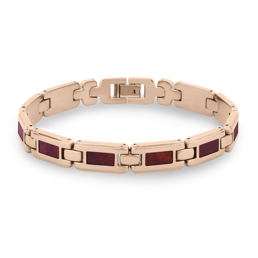 Redwood Ladies Link Bracelet - Rose Gold - Sequoia - Woodsman Jewelry